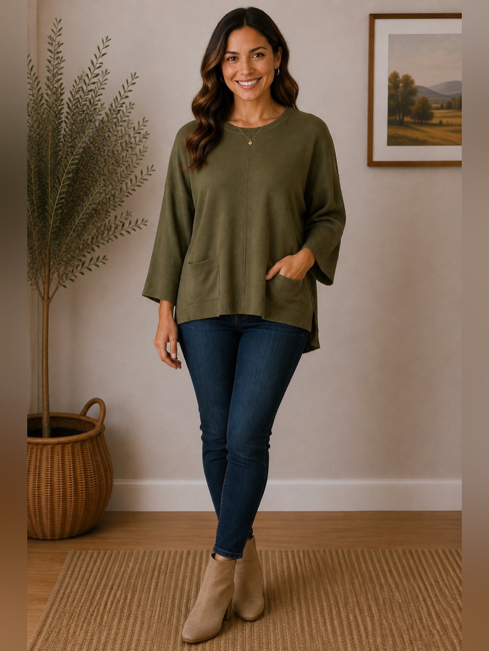 Women's Simply Couture Oversized Sweater L